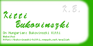 kitti bukovinszki business card